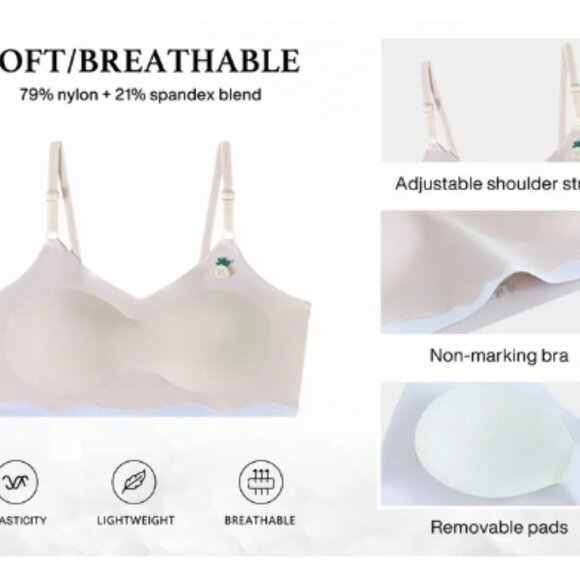 Girls Training Bra 3 Pack Cotton Sports Seamless Cami for Teens 10-14 - NEW - L - Picture 4 of 8